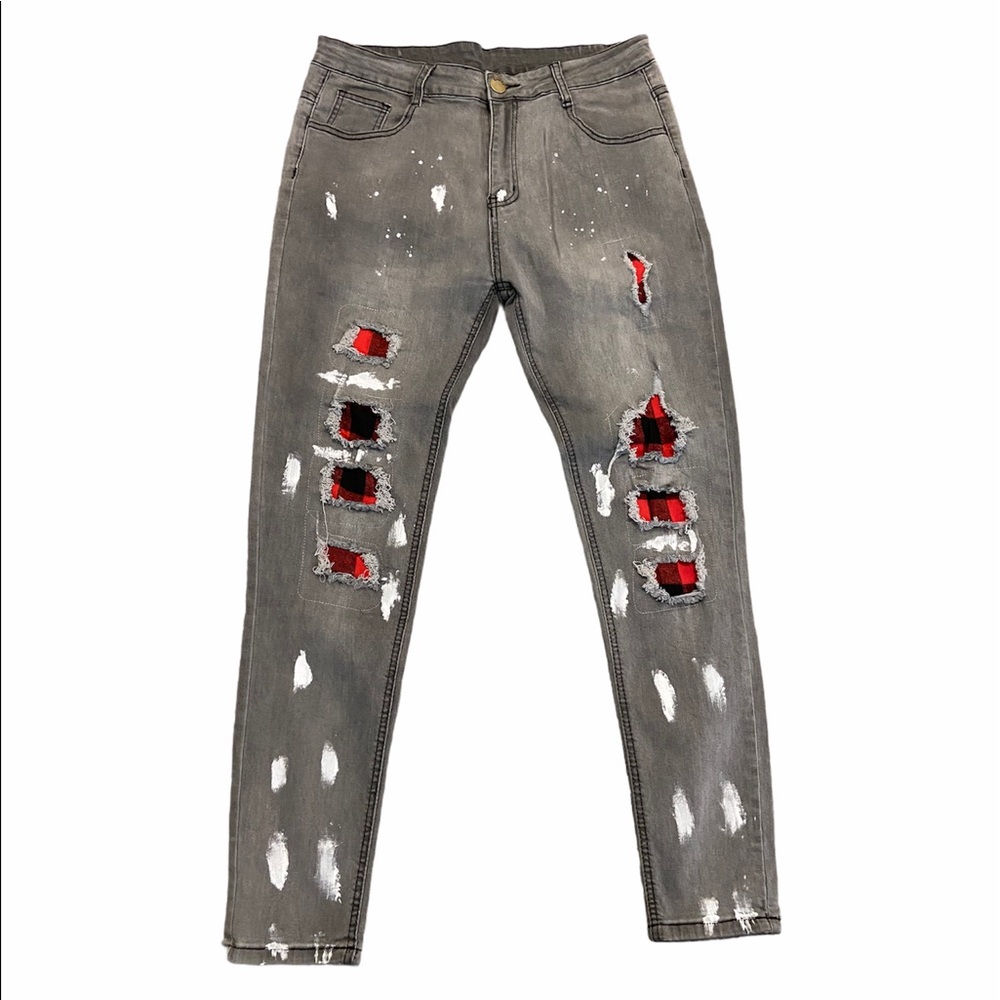 Ripped/ Painted Patchwork Denim - image 1